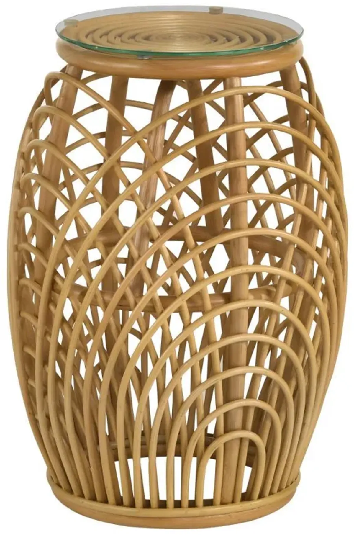 Dahlia - Round Woven Rattan End Table - Natural