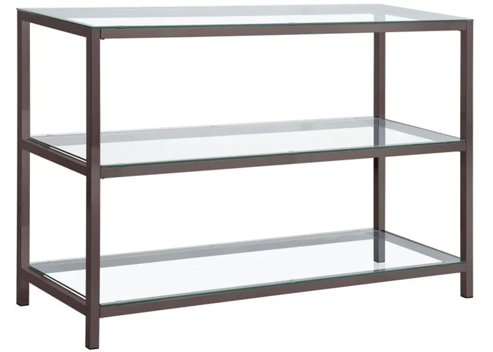 Trini - 2-Shelf Glass Top Entryway Console Table - Black Nickel