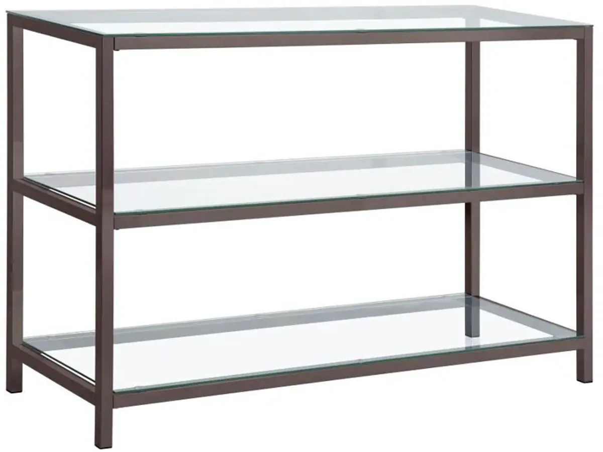 Trini - 2-Shelf Glass Top Entryway Console Table - Black Nickel