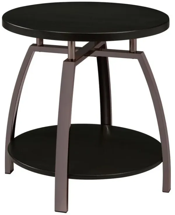 Dacre - Round Engineered Wood Top Side End Table - Dark Gray