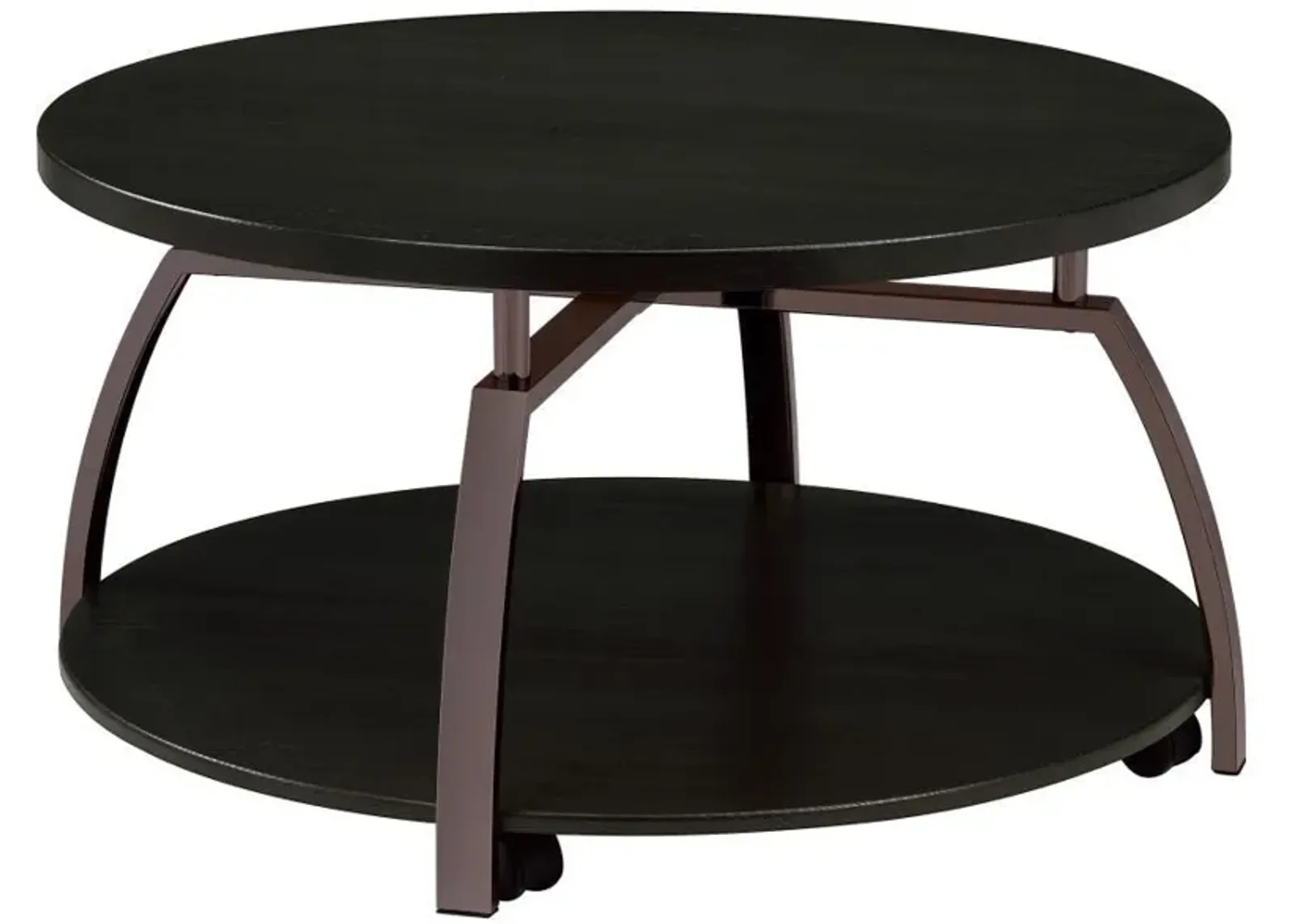 Dacre - Round Engineered Wood Top Coffee Table - Dark Gray