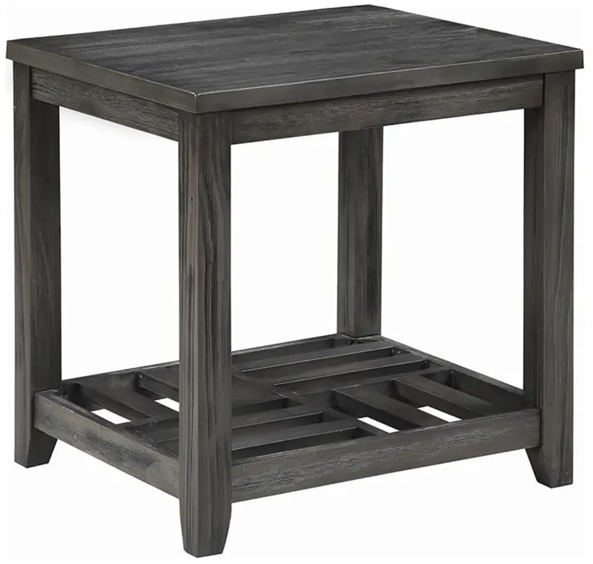 Cliffview - 1-Shelf Square Wood Side End Table - Gray