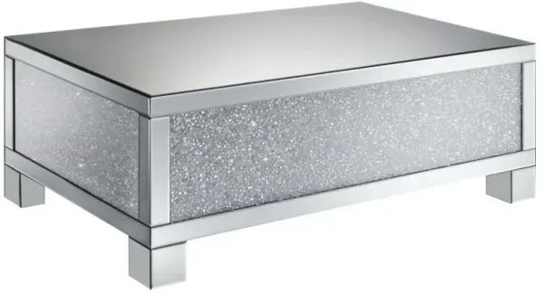 Gillian - Rectangular Mirrored Acrylic Coffee Table - Silver