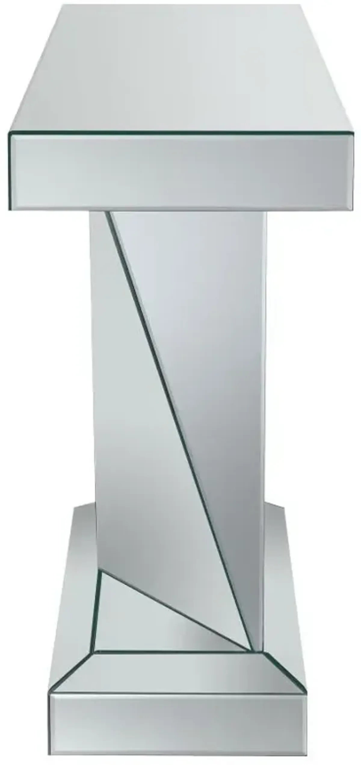 Amore - Mirrored Acrylic Entryway Sofa Console Table - Silver