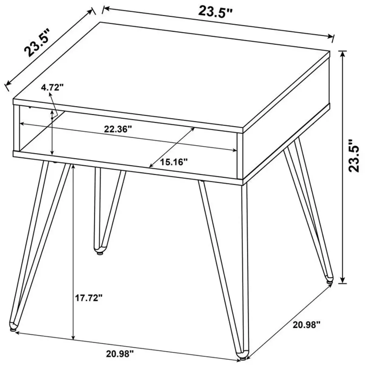 Fanning - Engineered Wood Side End Table - Golden Oak