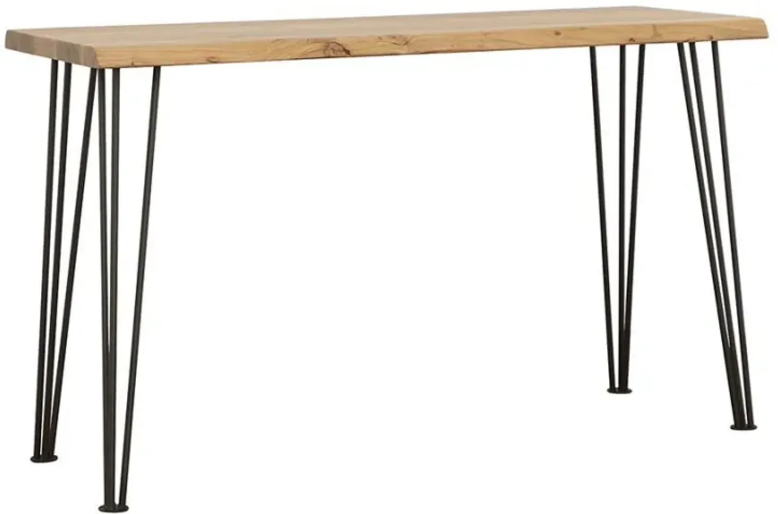 Zander - Solid Wood Top Console Table - Natural And Matte Black