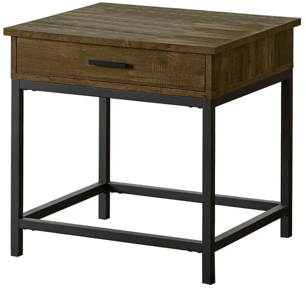 Byers - 1-Drawer Square Engineered Wood End Table - Brown Oak