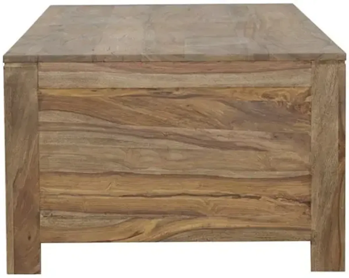 Esther - 6-Drawer Solid Wood Coffee Table - Natural