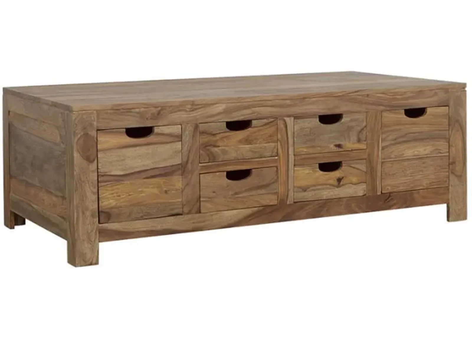 Esther - 6-Drawer Solid Wood Coffee Table - Natural