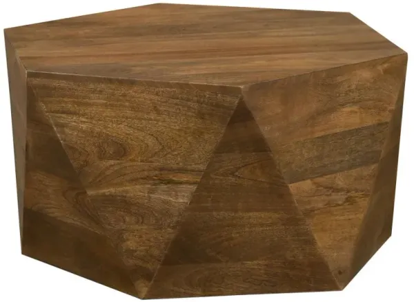 Zalika - Hexagonal Solid Mango Wood Coffee Table - Natural