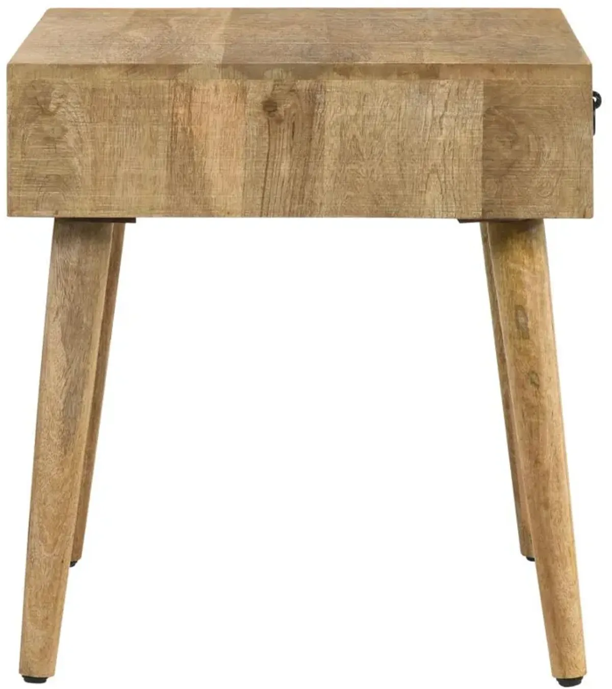 Zabel - 1-Drawer Square Mango Wood Side End Table - Natural