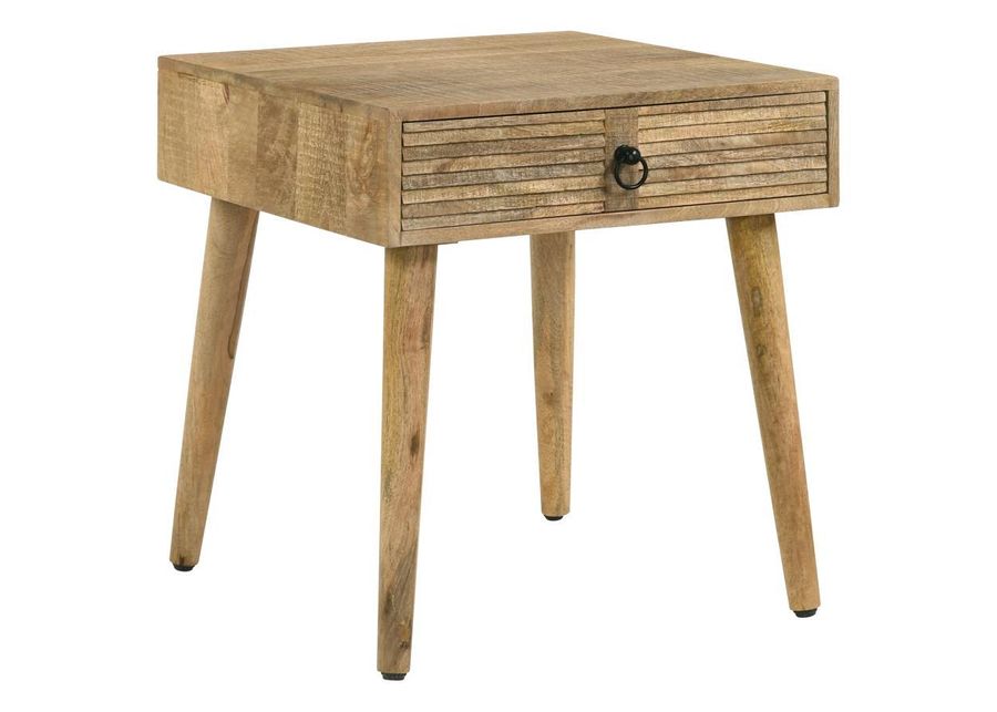 Zabel - Square 1-Drawer End Table - Natural