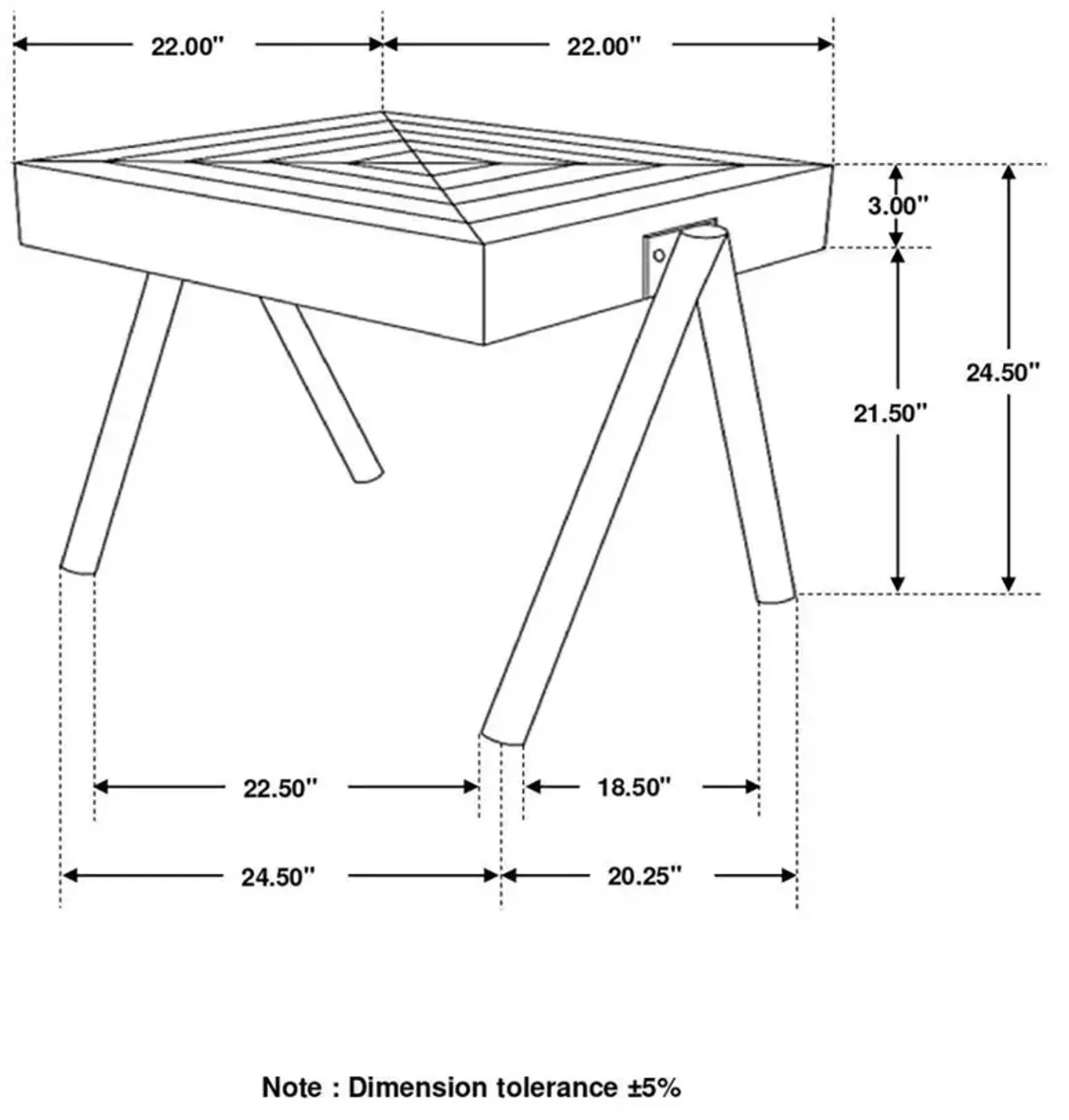 Avery - Square Solid Mango Wood Side End Table - Natural