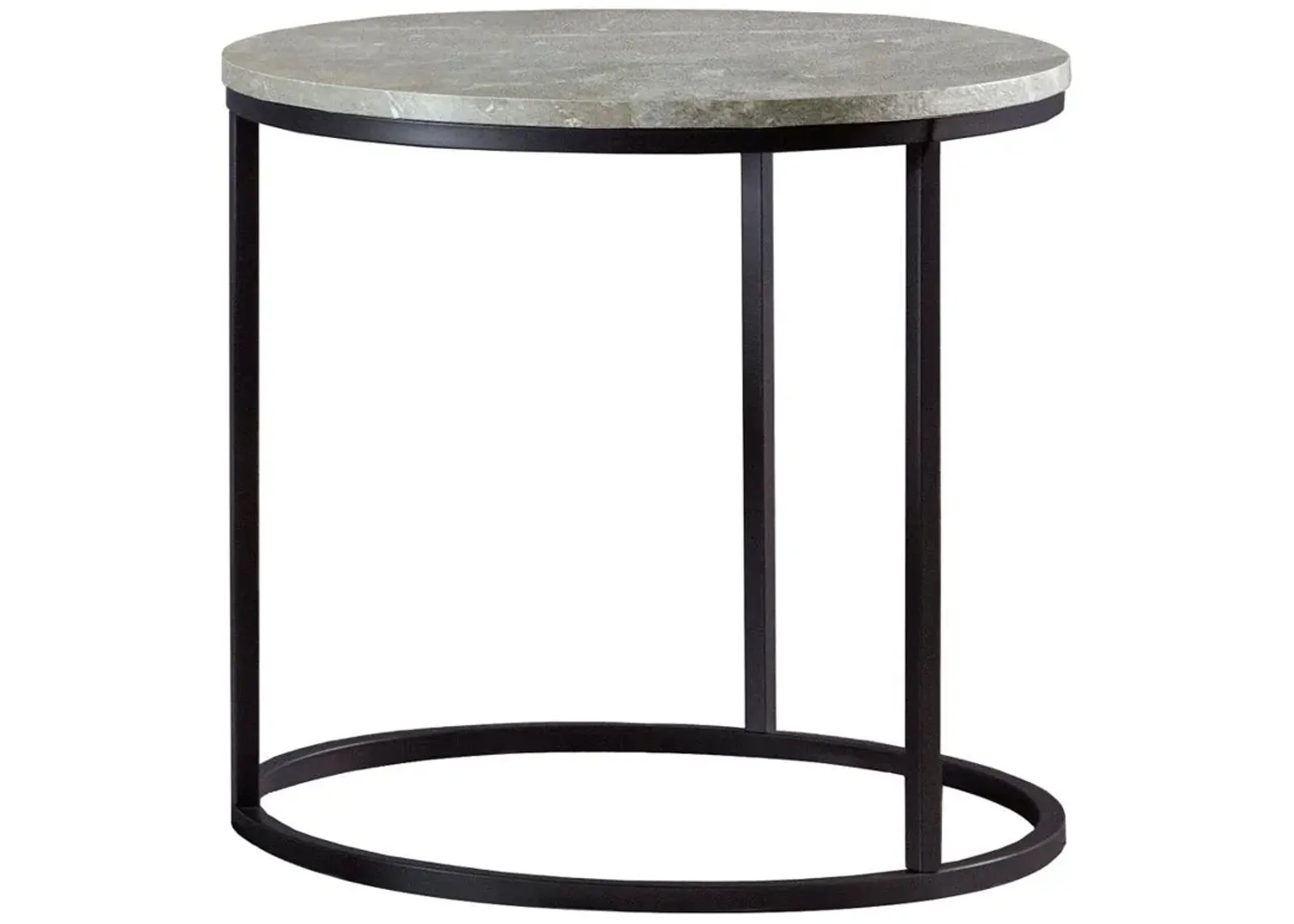 Lainey - Round Faux Marble Side End Table - Gray