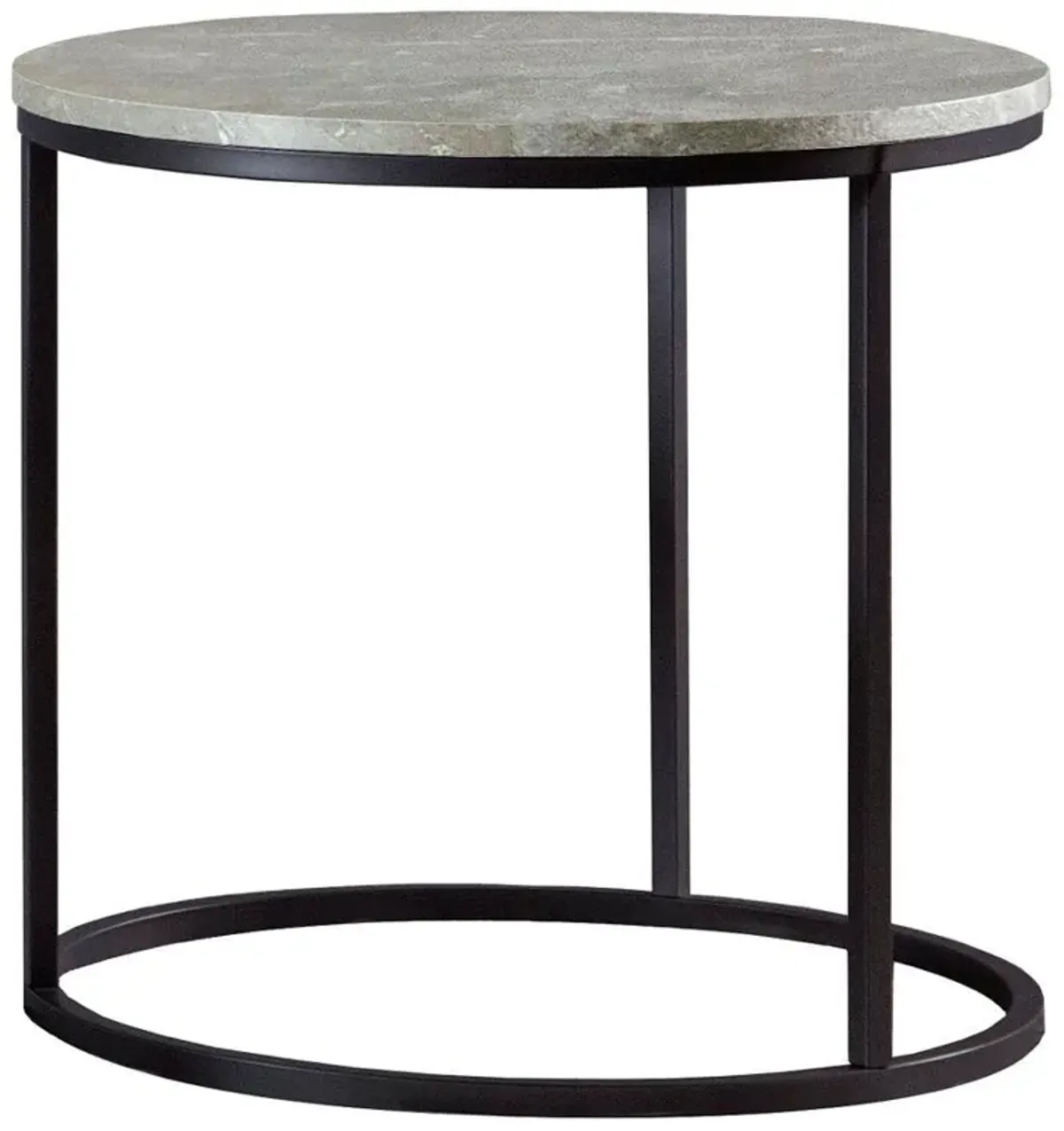 Lainey - Round Faux Marble Side End Table - Gray