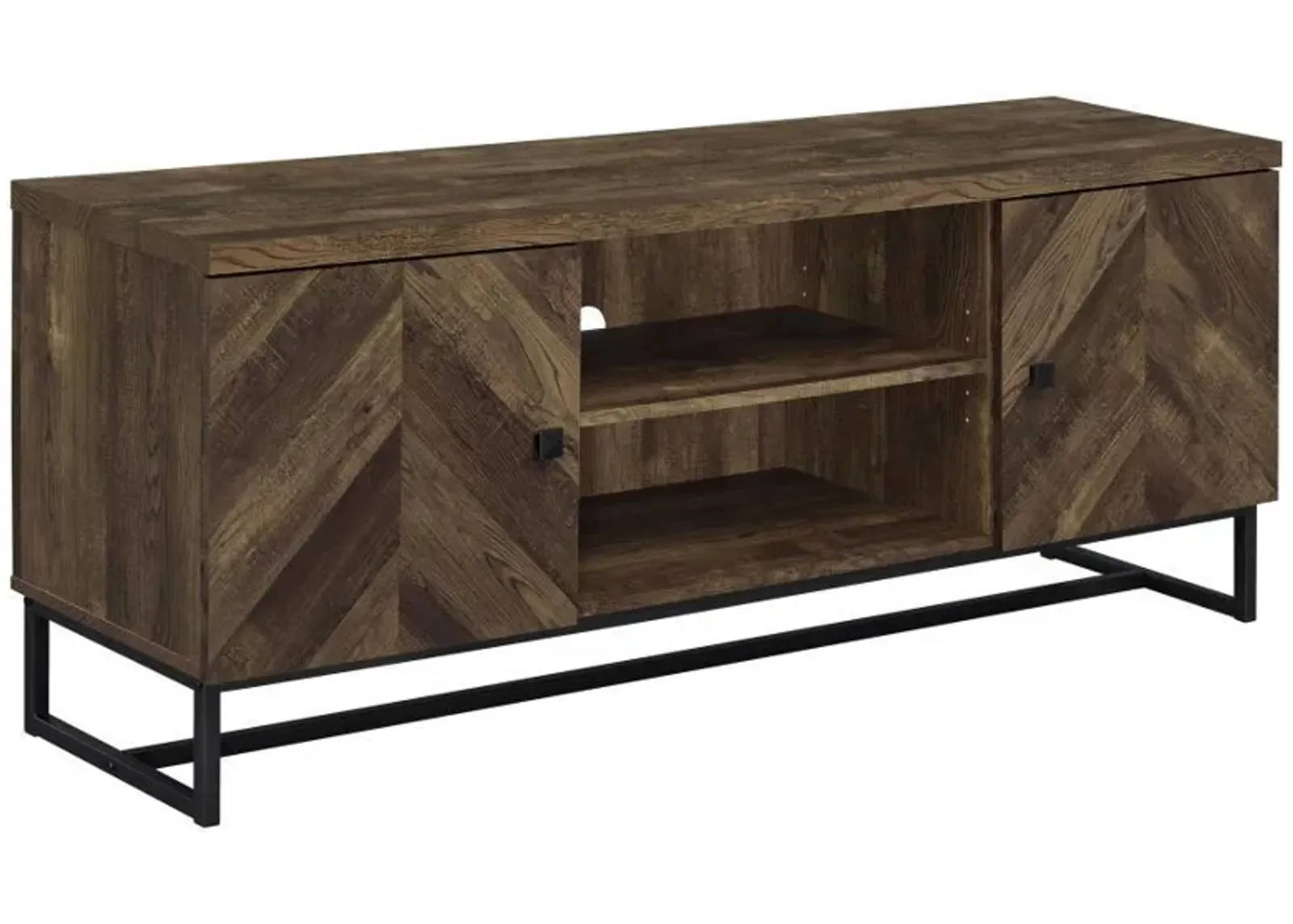 Myles - 2 Door Engineered Wood TV Stand - Rustic Oak