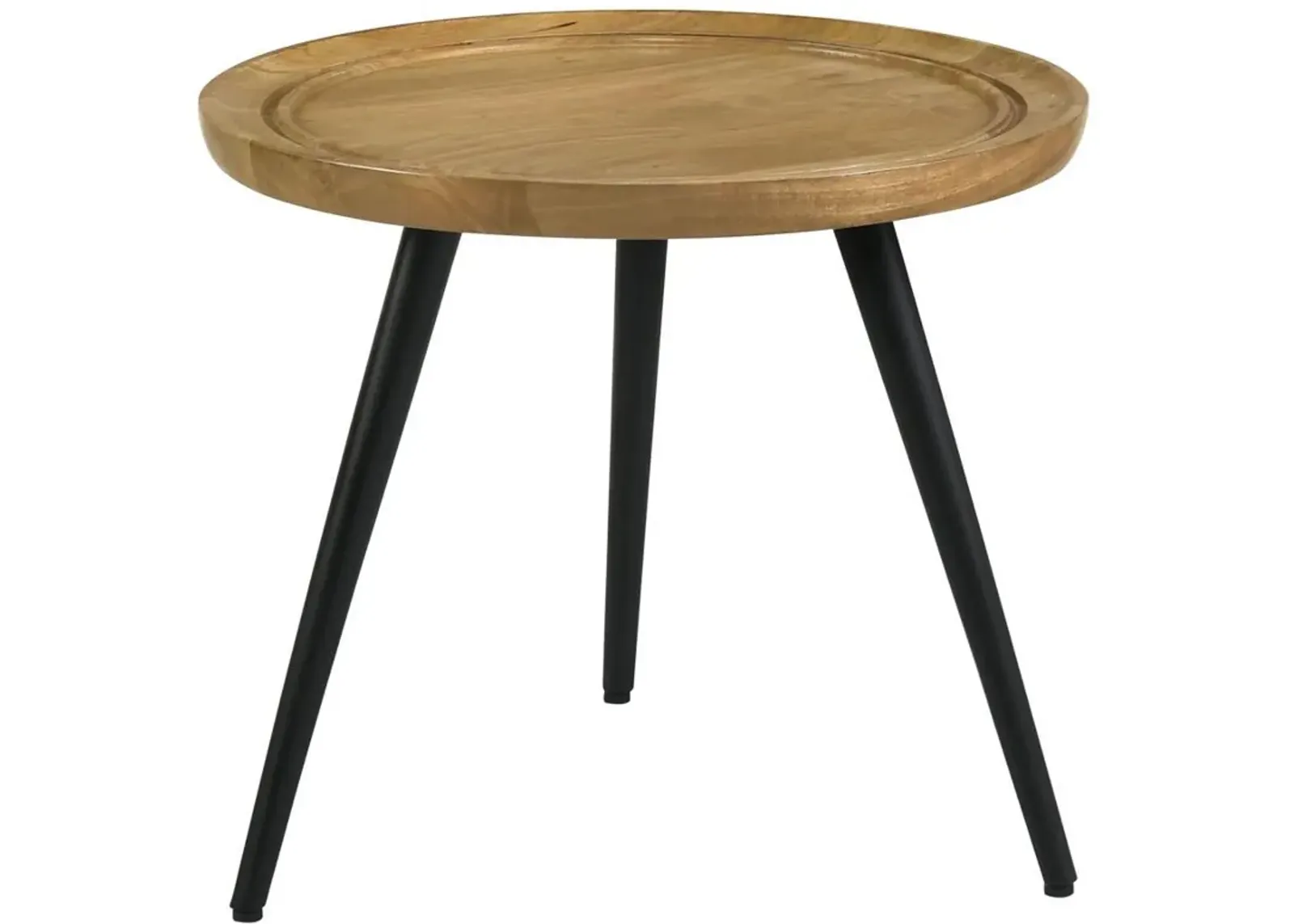 Zoe - Round Mango Wood Side End Table - Natural