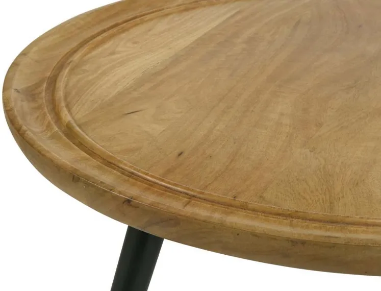 Zoe - Round Coffee Table With Trio Legs - Natural And Black