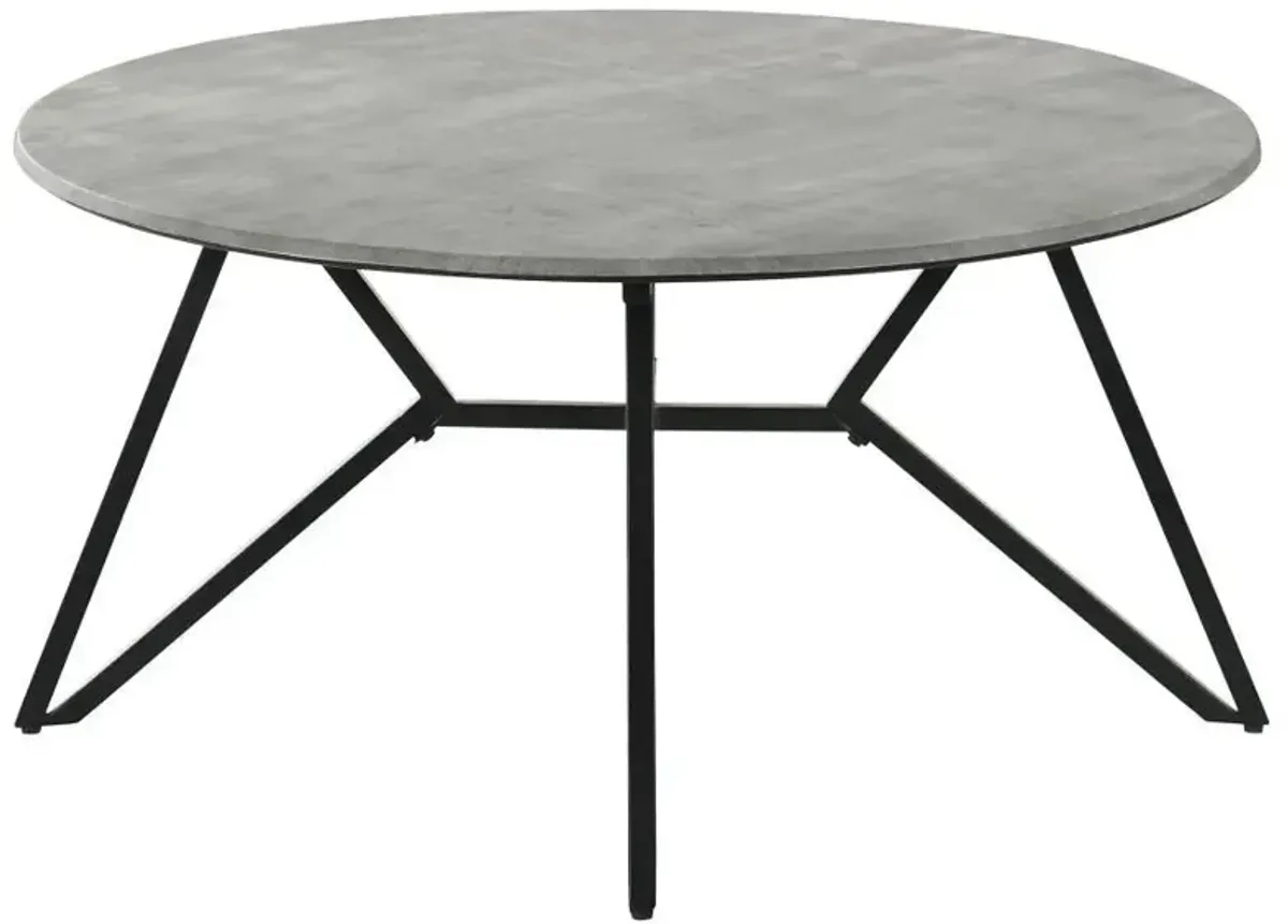 Hadi - Round Smart Top Coffee Table - Cement