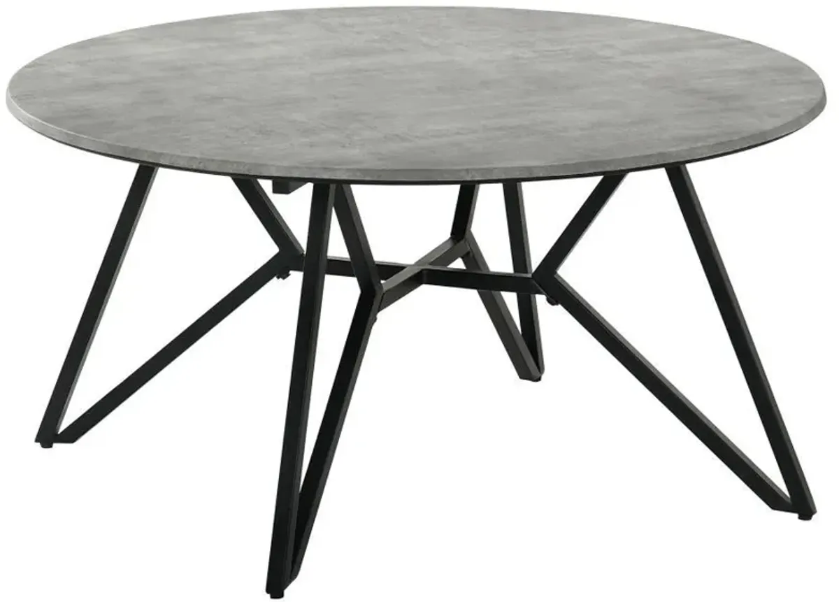 Hadi - Round Smart Top Coffee Table - Cement