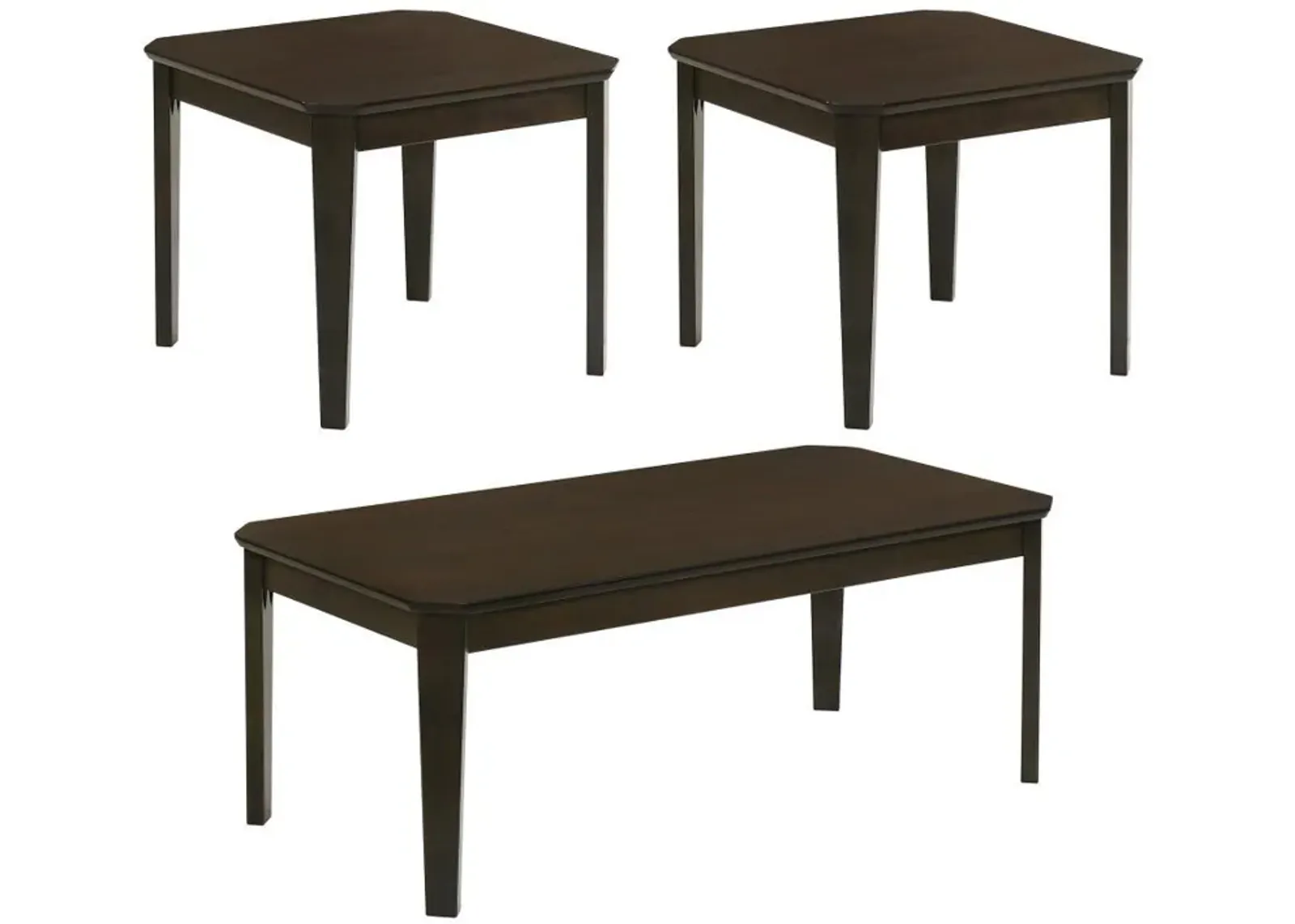 Amaro - 3 Piece Coffee And End Table Set - Dark Brown