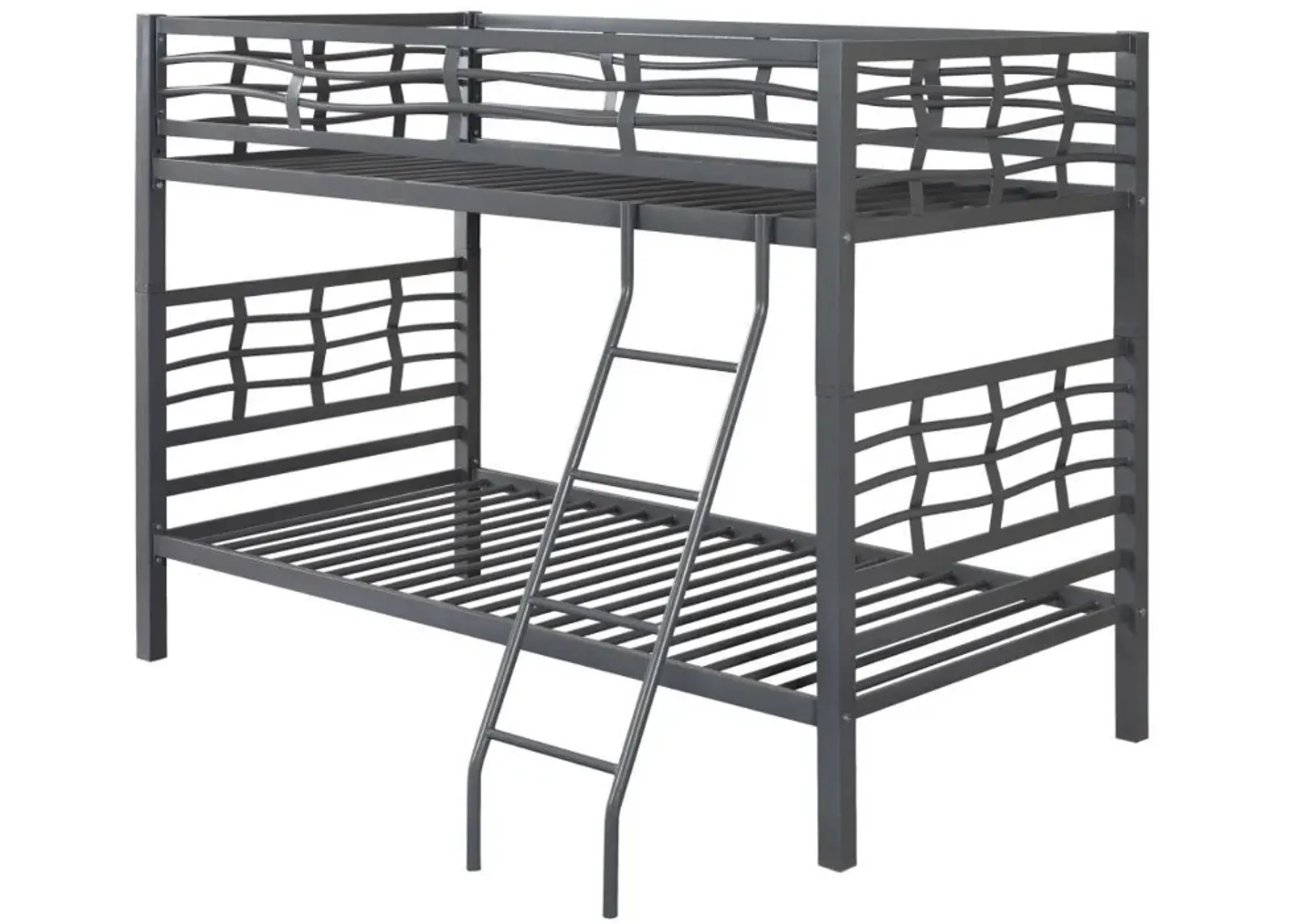 Fairfax - Metal Twin Over Twin Bunk Bed - Light Gunmetal