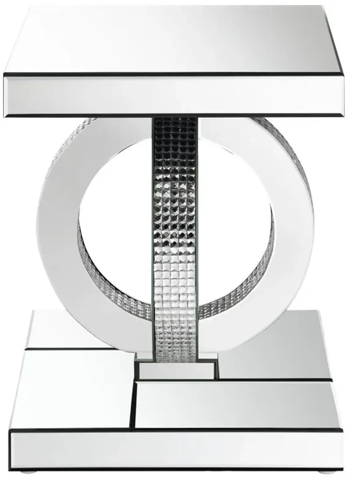 Breena - Rectangular Mirrored Acrylic End Table - Silver