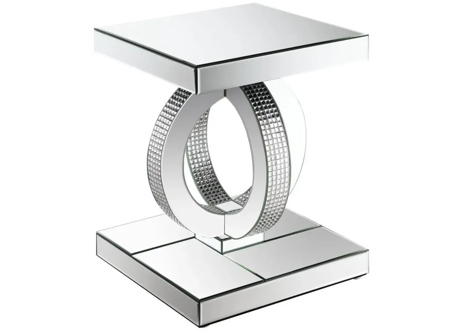 Breena - Rectangular Mirrored Acrylic End Table - Silver