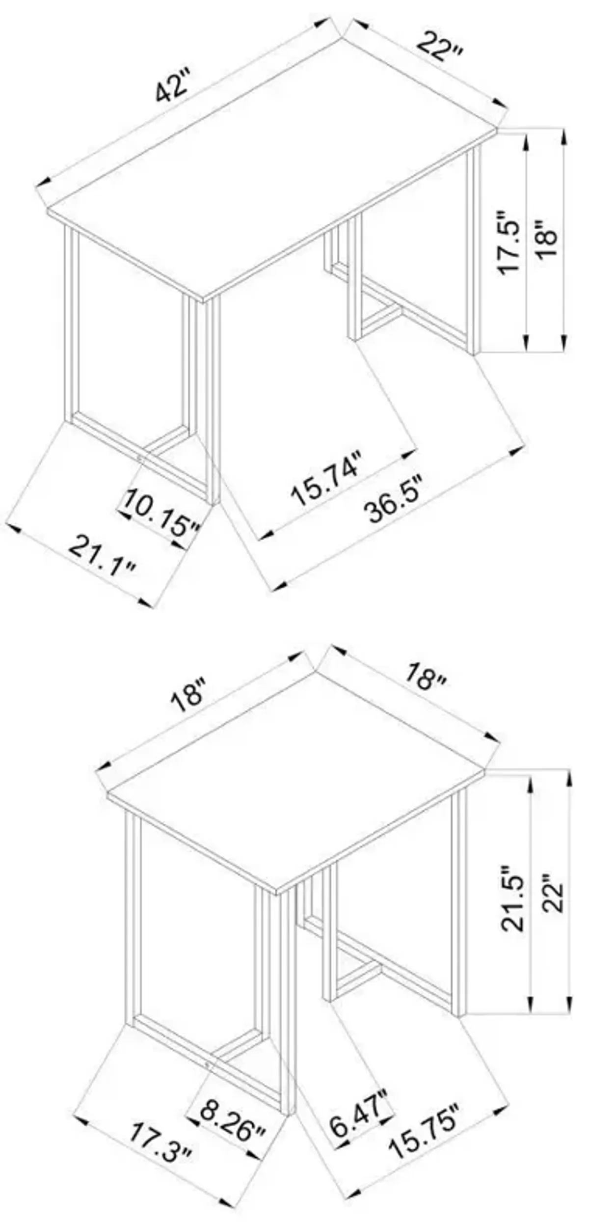 Nyla - 3 Piece Engineered Wood Coffee Table Set Weathered - Gray