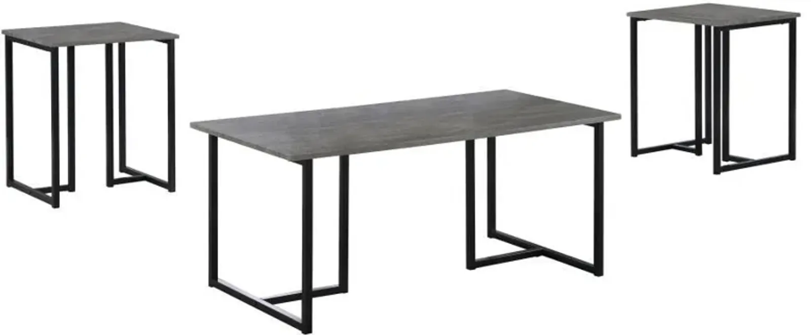 Nyla - 3 Piece Engineered Wood Coffee Table Set Weathered - Gray