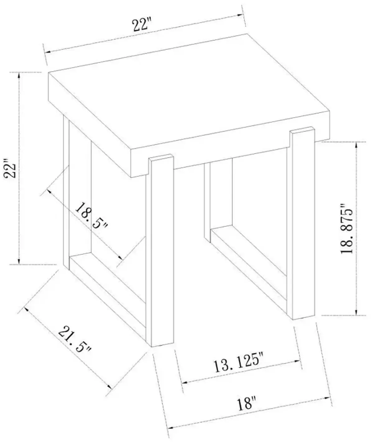 Pala - Rectangular End Table - White High Gloss And Natural