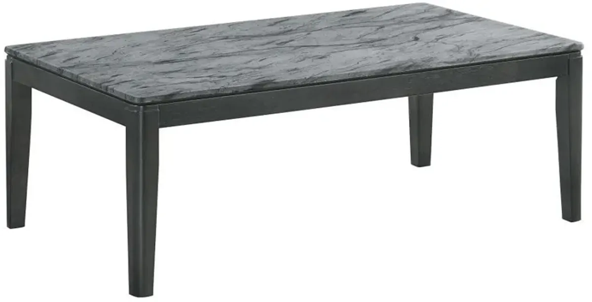 Mozzi - Rectangular Faux Marble Coffee Table - Gray And Black