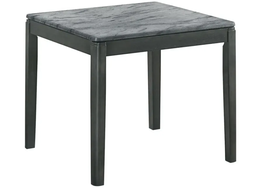 Mozzi - Square End Table Faux Marble - Gray And Black