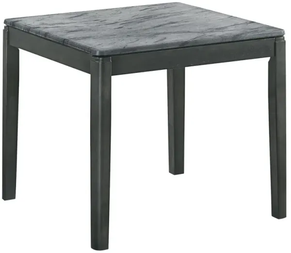 Mozzi - Square Faux Marble Side End Table - Gray And Black