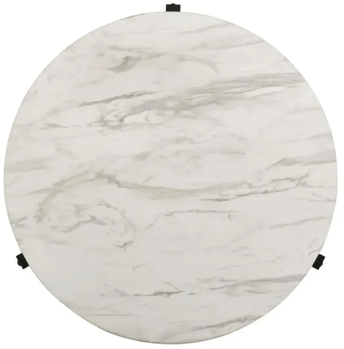 Tandi - Round Faux Marble Coffee Table - White And Black