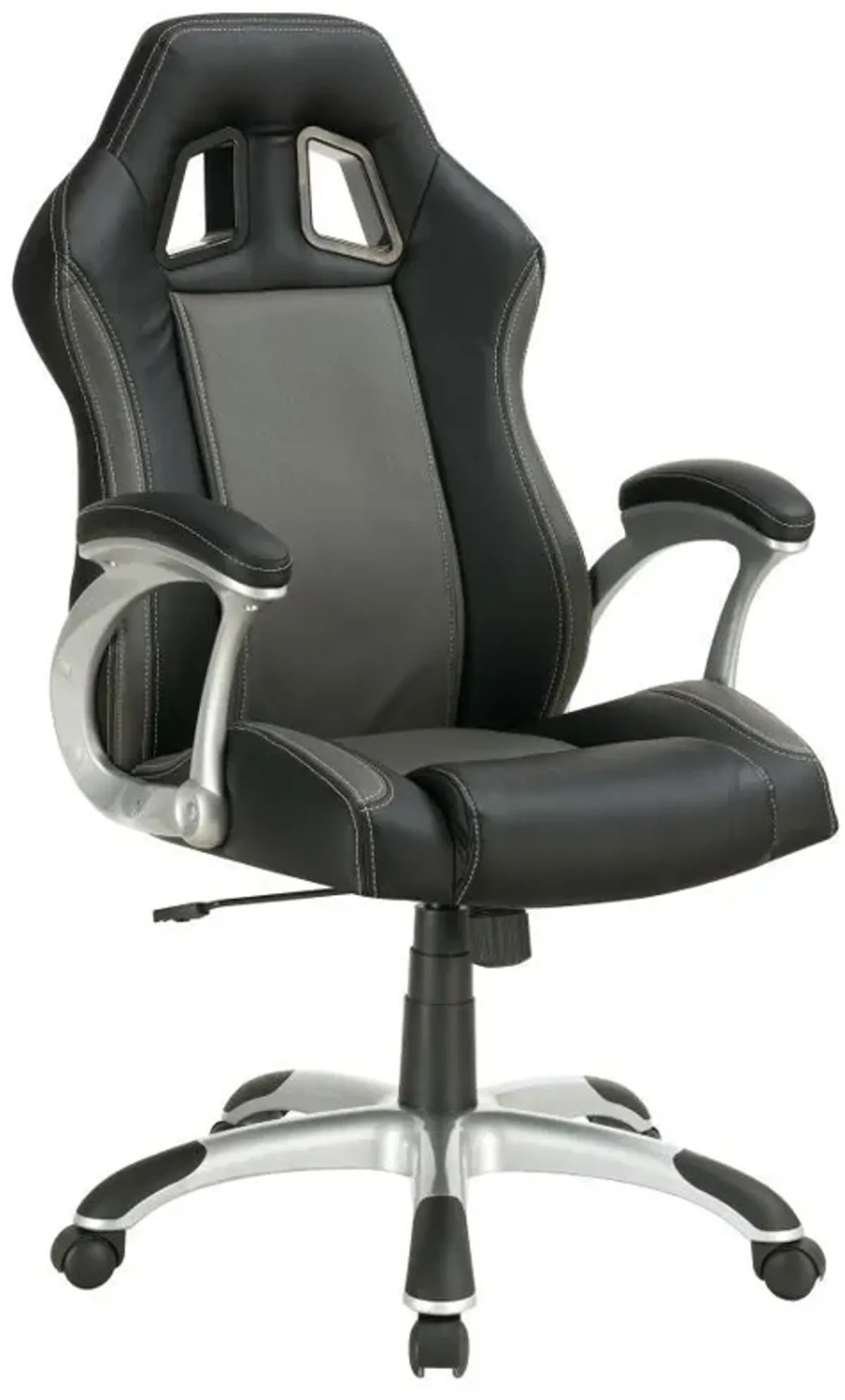 Roger - Upholstered Adjustable Home Office Desk Chair - Black