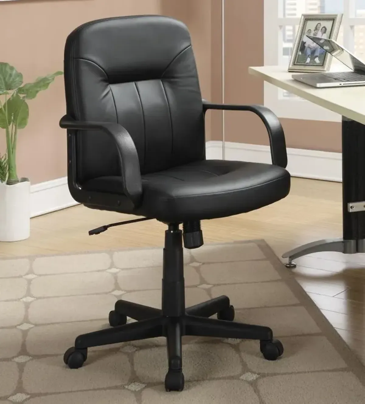 Minato - Upholstered Adjustable Home Office Desk Chair - Black