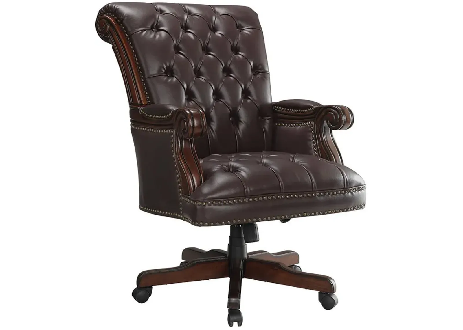 Calloway - Upholstered Executive Office Desk Chair - Dark Brown