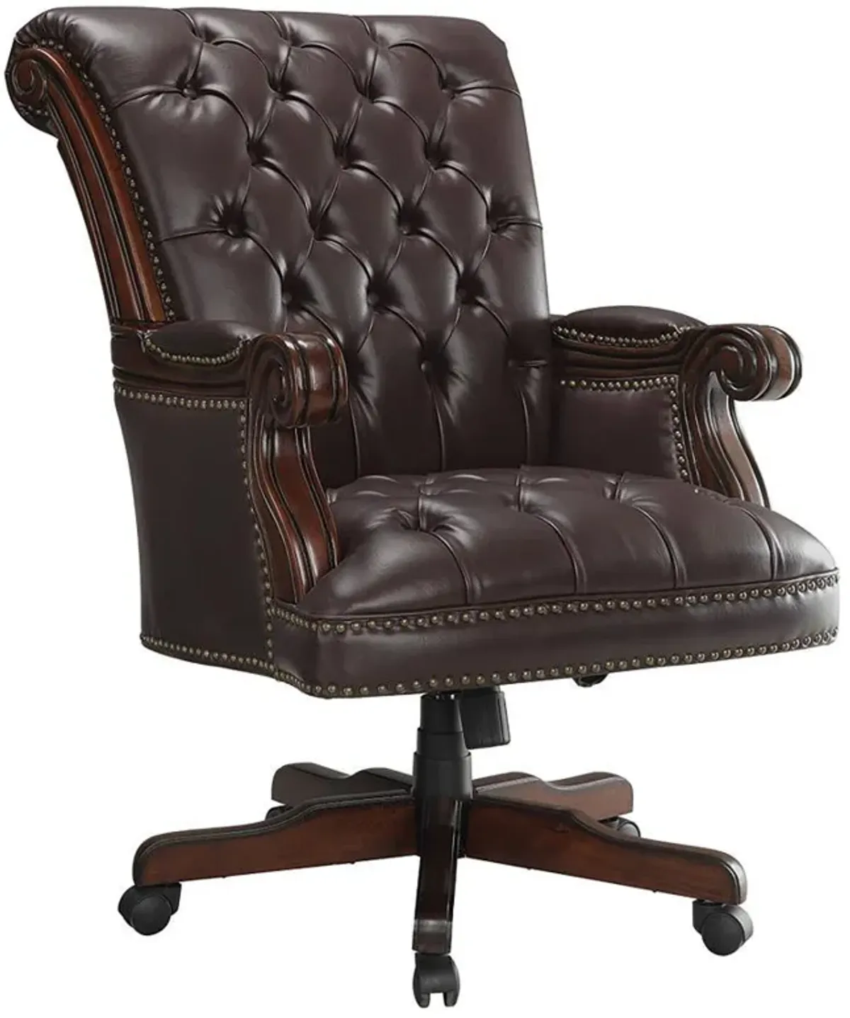 Calloway - Upholstered Executive Office Desk Chair - Dark Brown