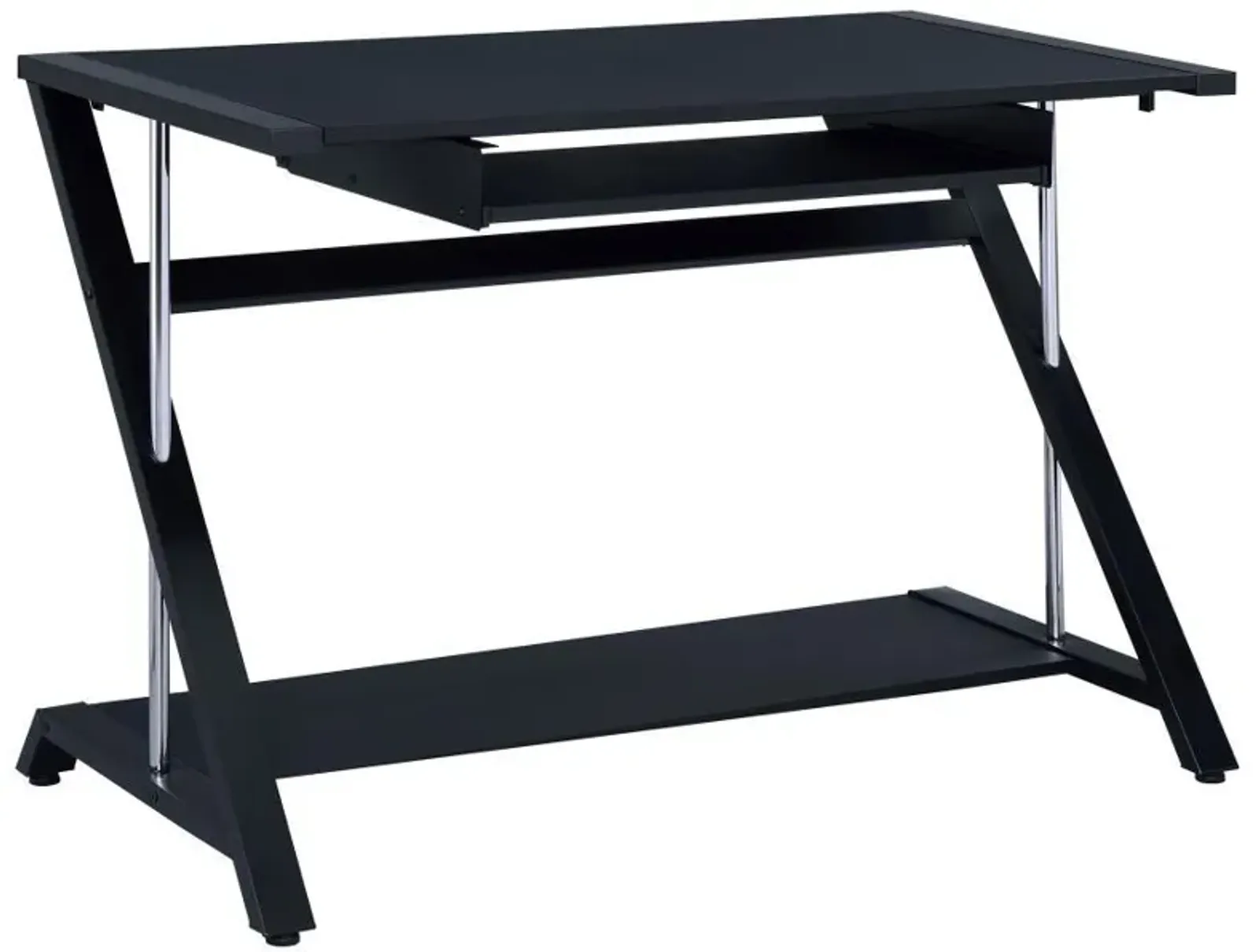 Mallet - Office Computer Desk With Keyboard Tray - Black