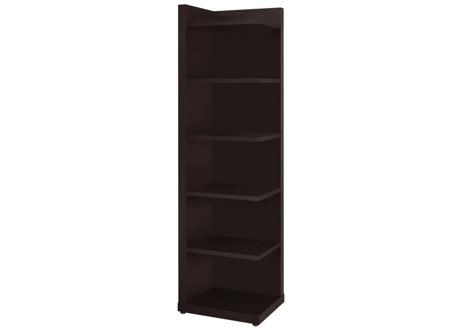 Alder - 6-Shelf Corner Bookcase - Cappuccino