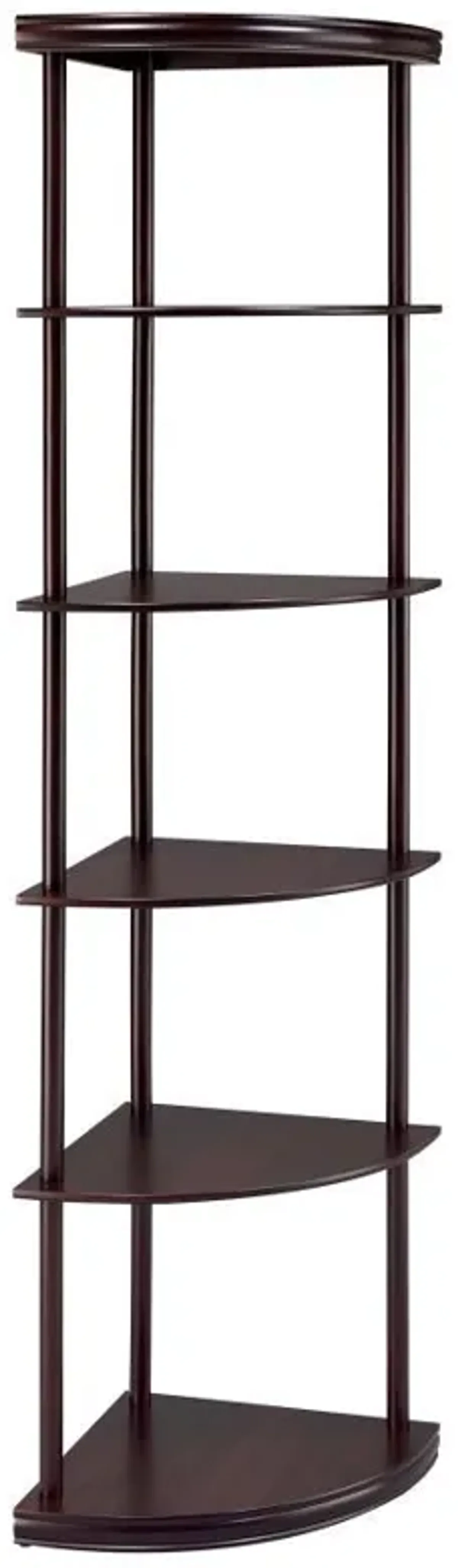 Bonwick - Wood 5-Shelf Corner Bookshelf - Cappuccino