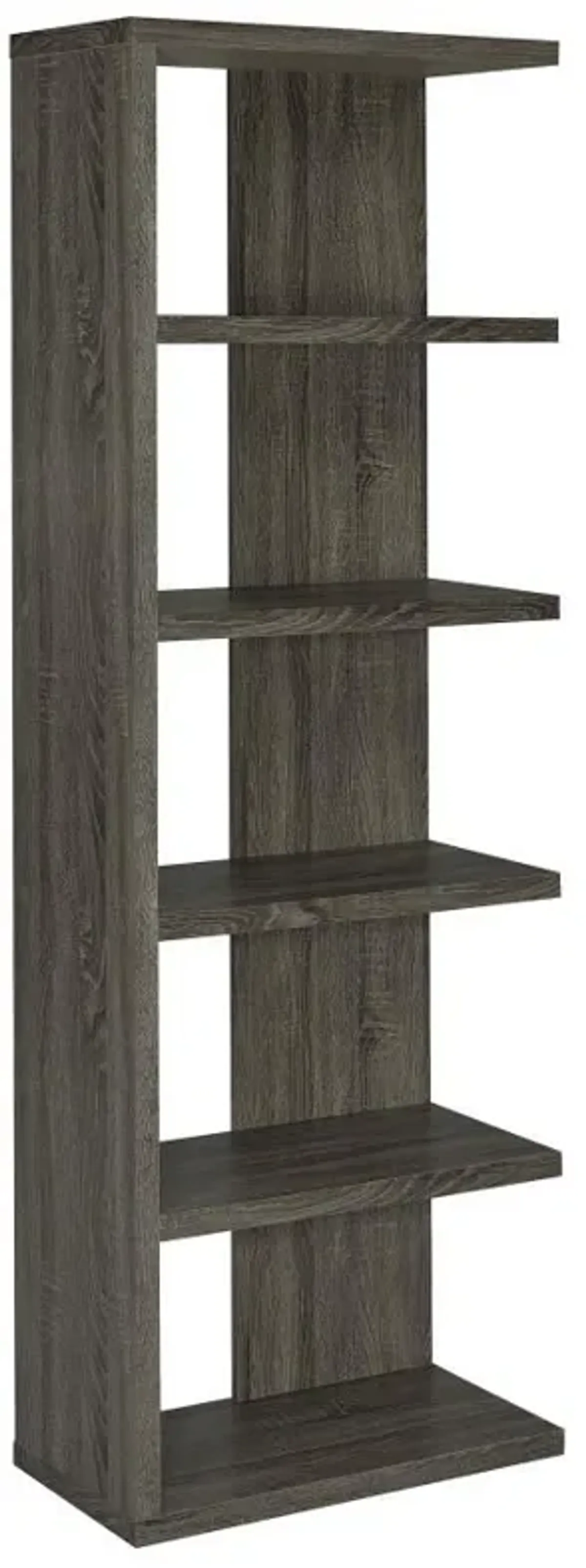 Harrison - 5-Shelf Bookshelf - Weathered Gray