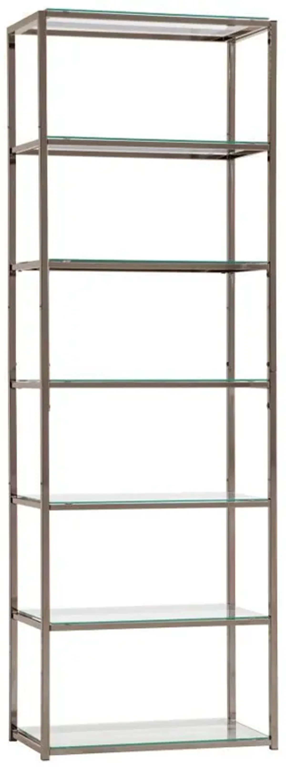 Kate - 5-Shelf Glass Bookshelf - Black Nickel