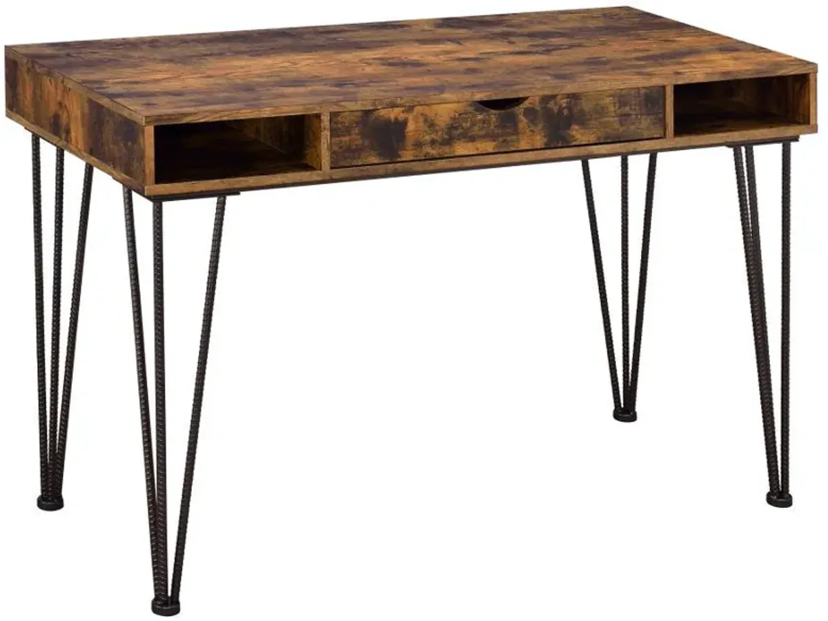 Olvera - 1-Drawer Writing Desk - Rustic Nutmeg