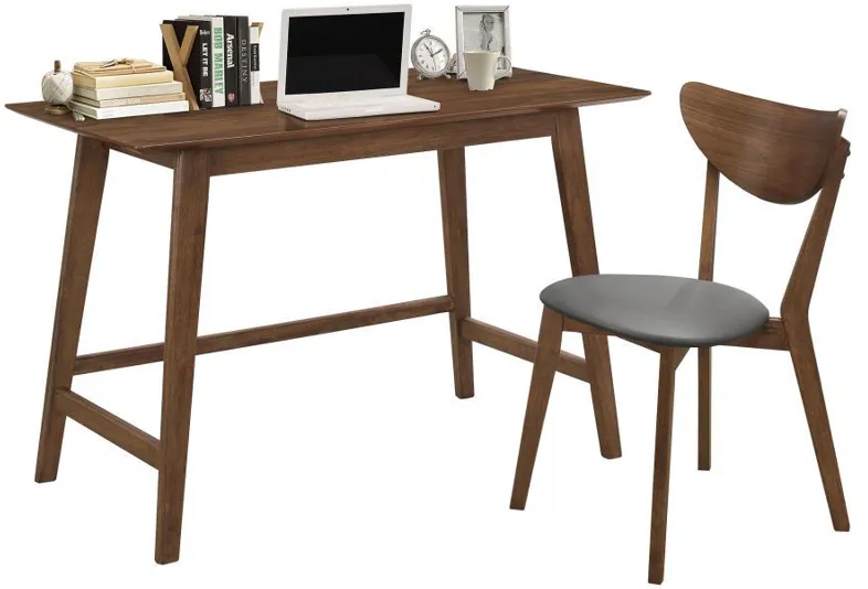 Karri - 2 Piece Writing Desk Set - Walnut