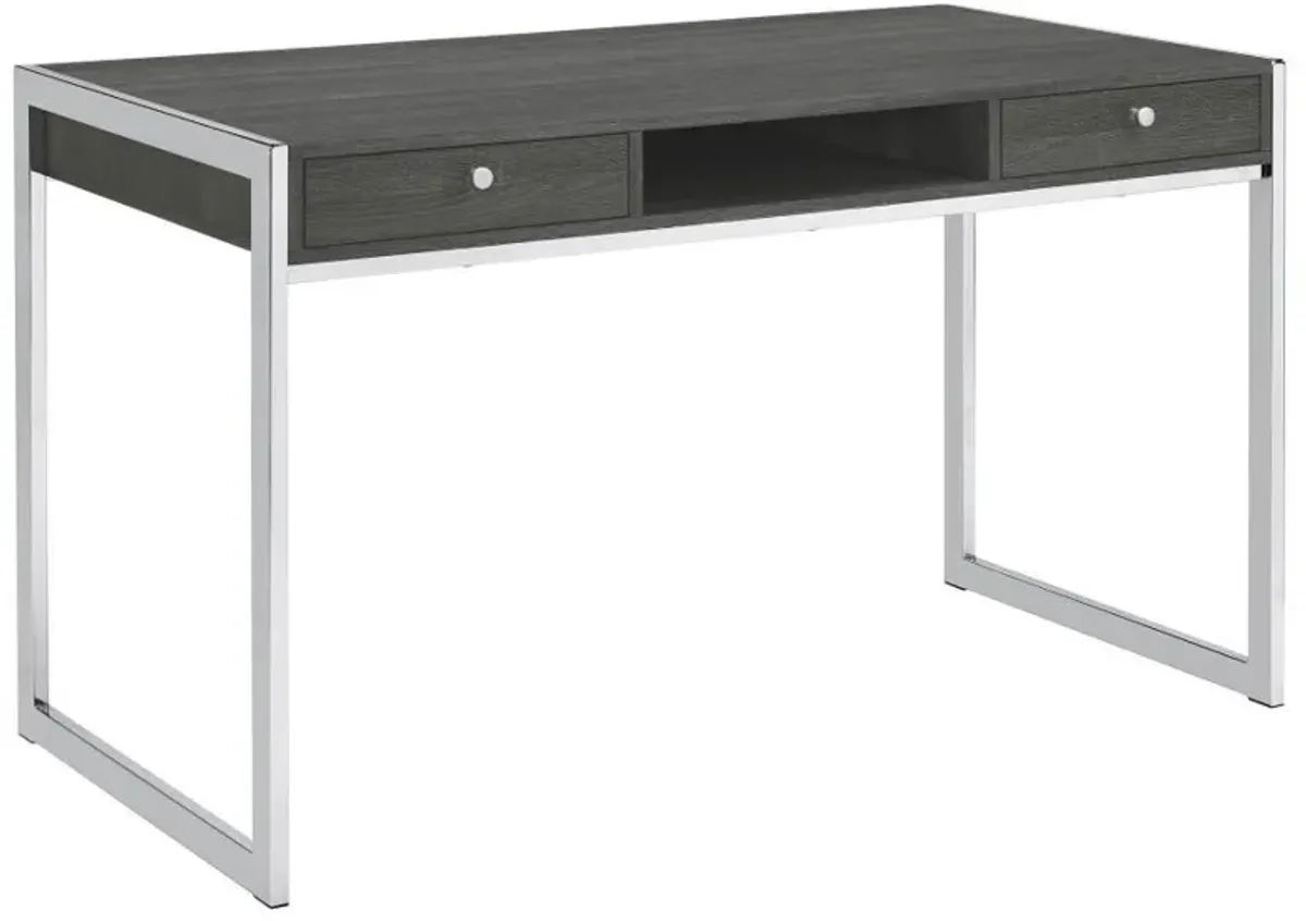 Wallice - 2-Drawer Writing Desk - Weathered Gray