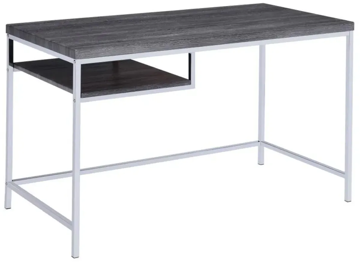 Kravitz - 1-Shelf Writing Desk - Weathered Gray