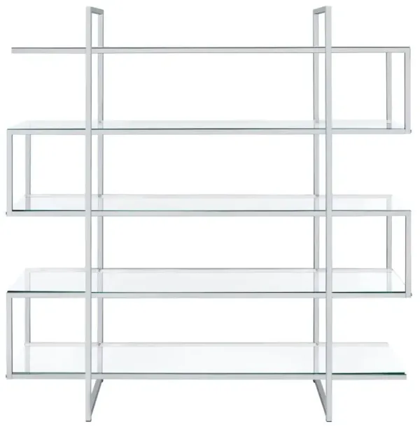 Elmer - 5-Shelf Bookshelf - Clear And Chrome
