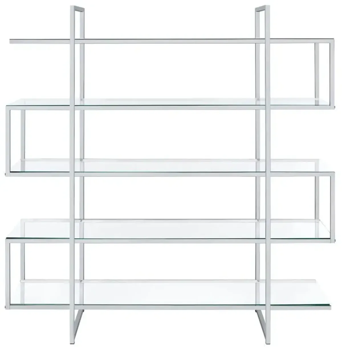 Elmer - 5-Shelf Bookshelf - Clear And Chrome